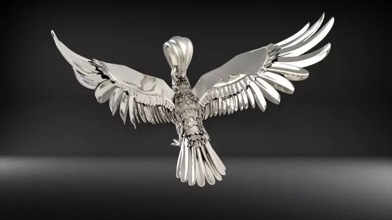 American Winged Eagle Pendant 3D print model_18