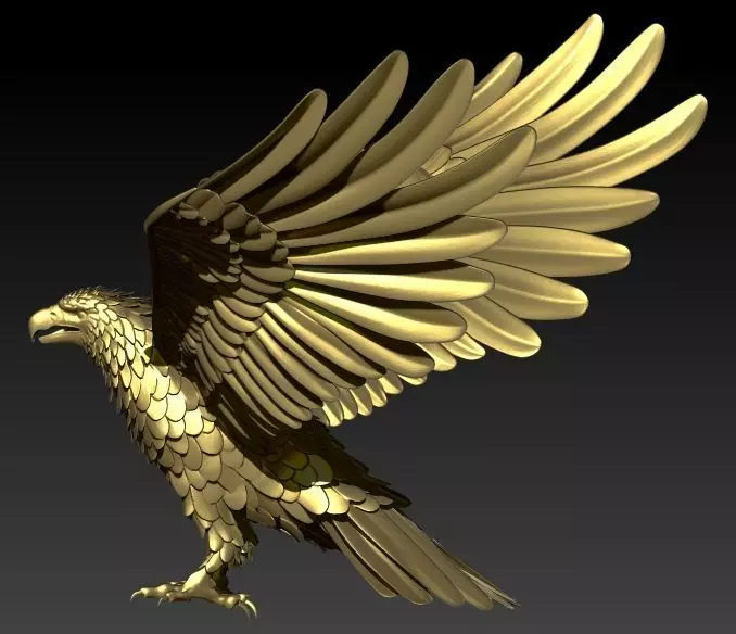 American Winged Eagle Pendant 3D print model_19