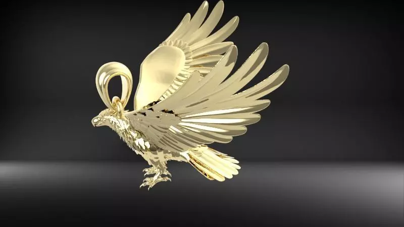 American Winged Eagle Pendant 3D print model_16