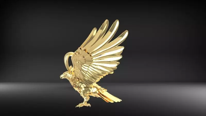 American Winged Eagle Pendant 3D print model_28