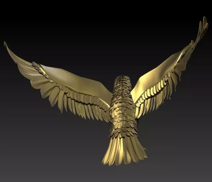 American Winged Eagle Pendant 3D print model_30