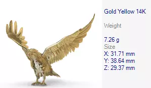 American Winged Eagle Pendant 3D print model_34