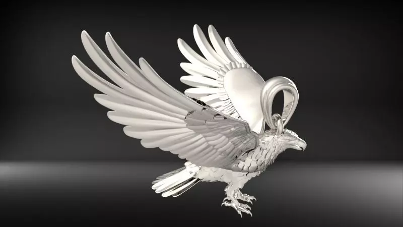 American Winged Eagle Pendant 3D print model_23