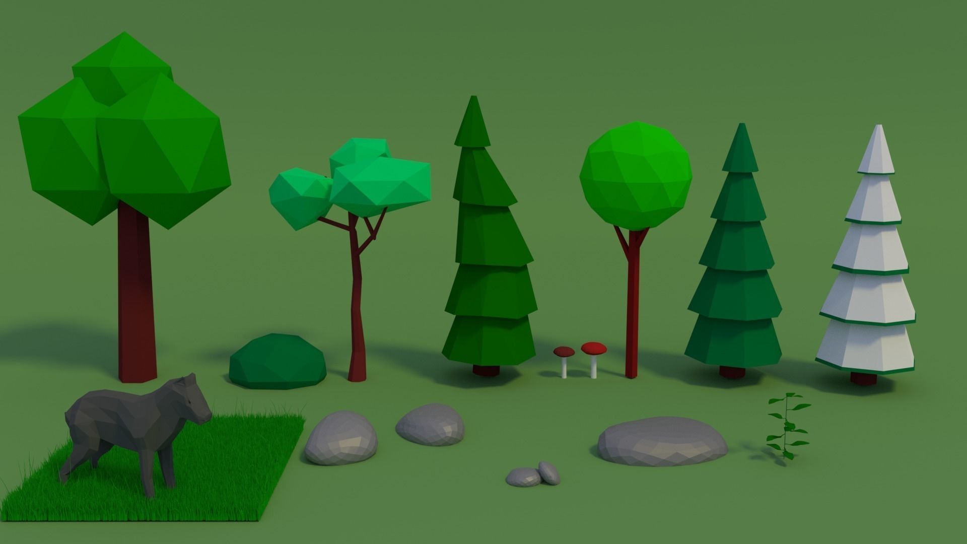 Forest Assets   Low Poly      Free low-poly 3D model_3