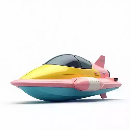 Colorful Cartoon Submarine 3D Model Low-poly 3D model