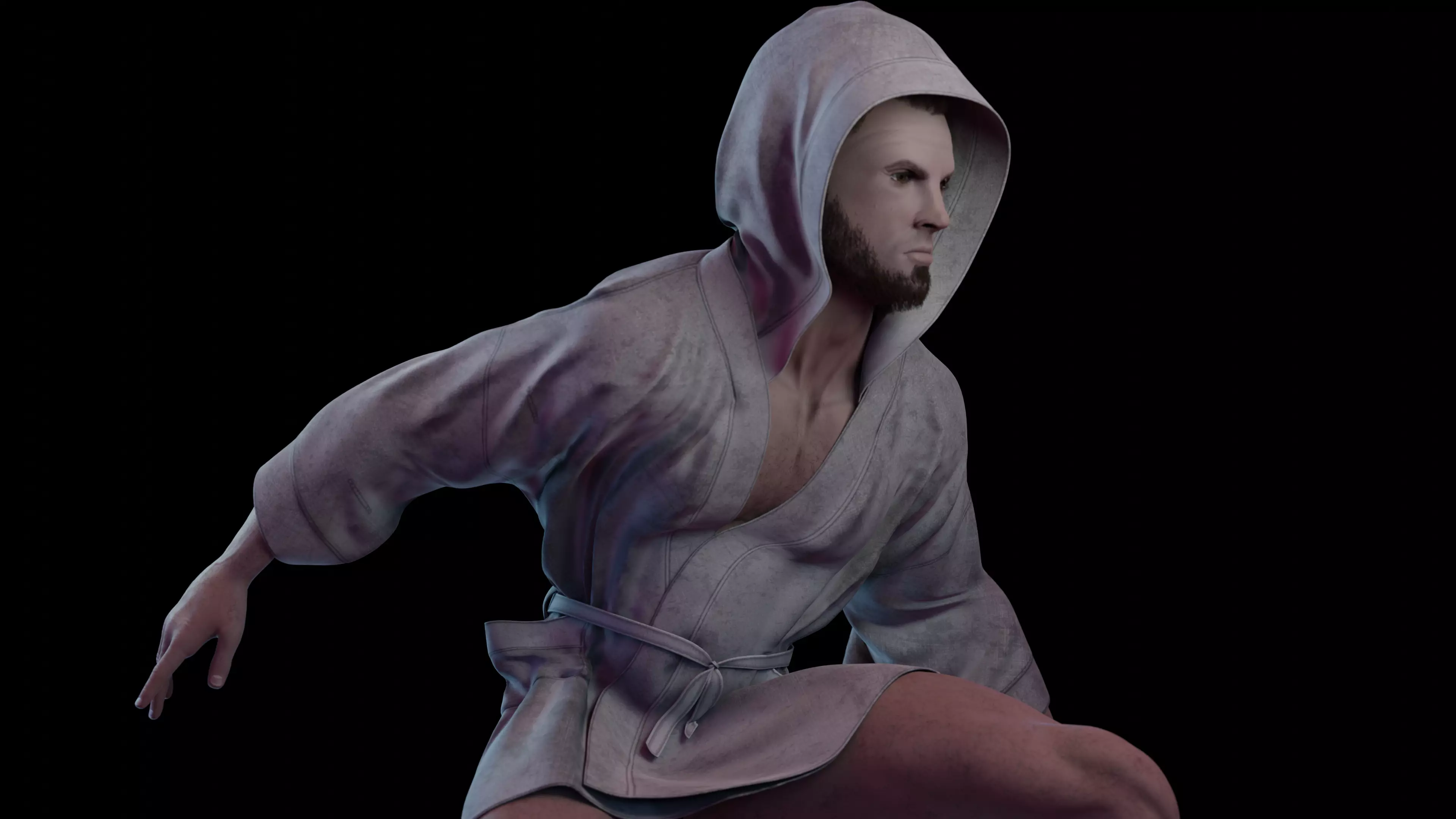 Boxing Robe low-poly Game-ready Low-poly 3D model_0
