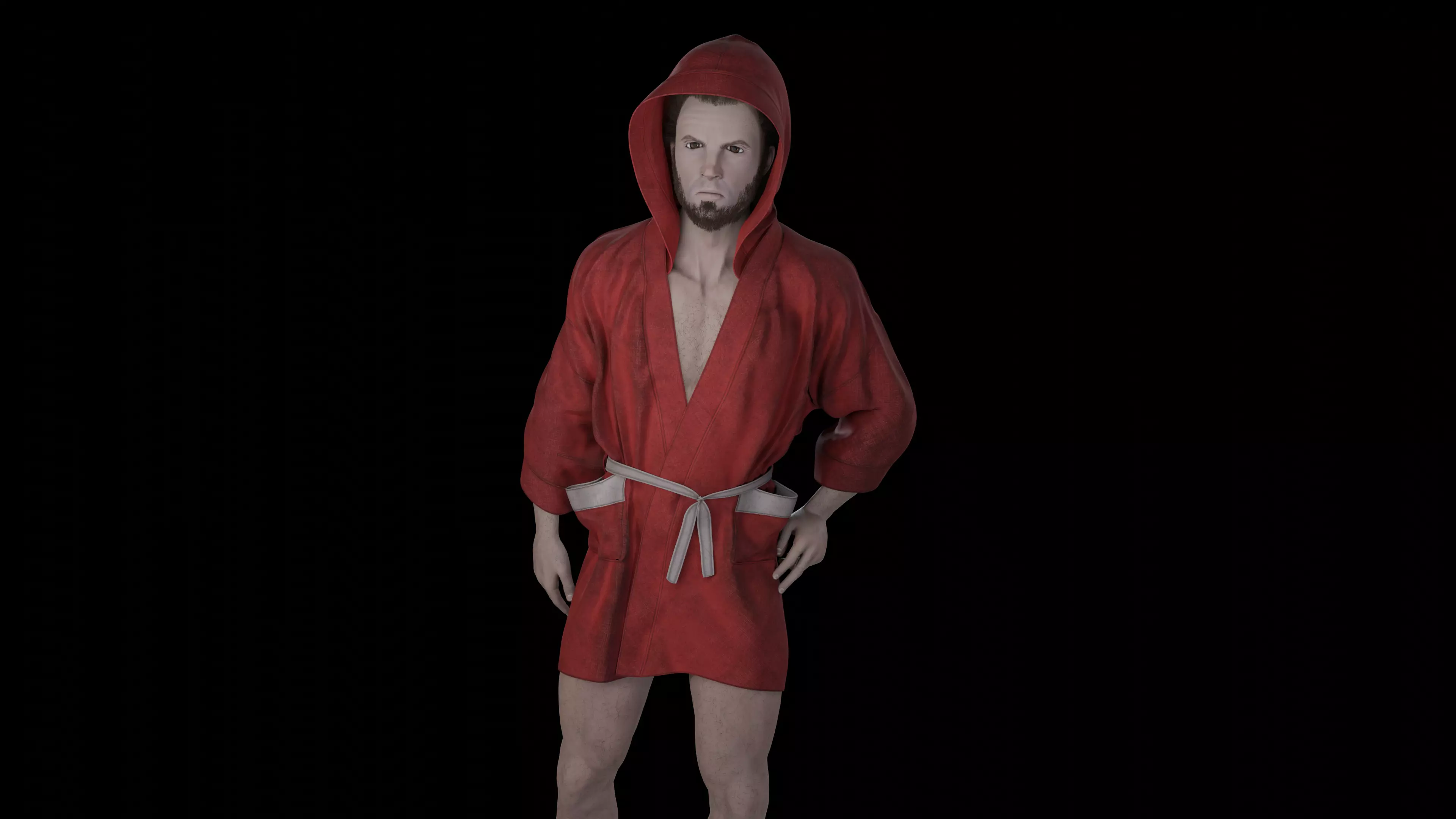 Boxing Robe low-poly Game-ready Low-poly 3D model_4