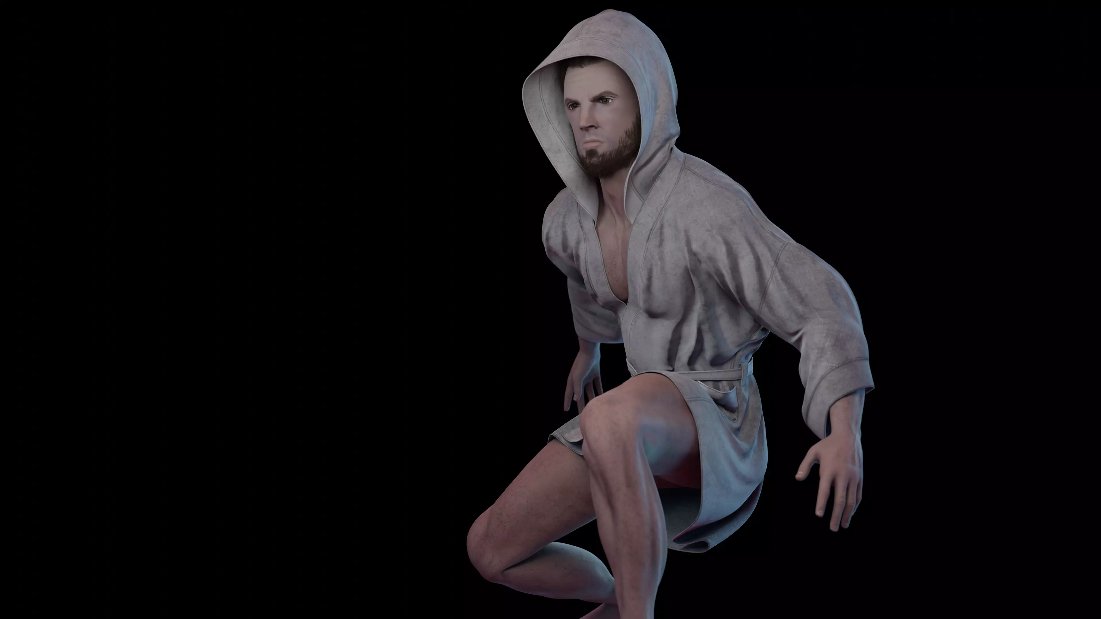 Boxing Robe low-poly Game-ready Low-poly 3D model_1