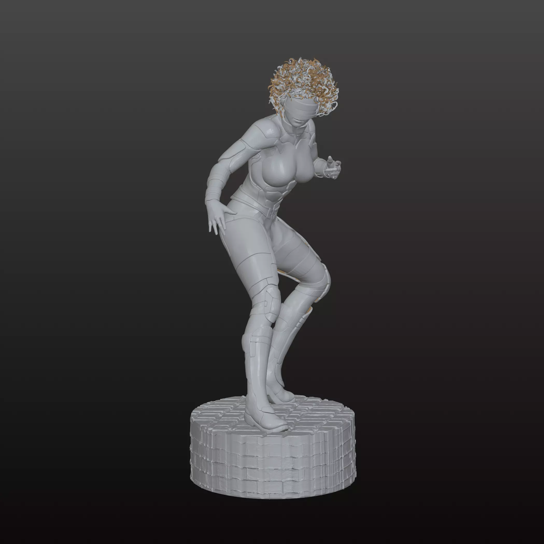 Cela female warrior 3D print model_0