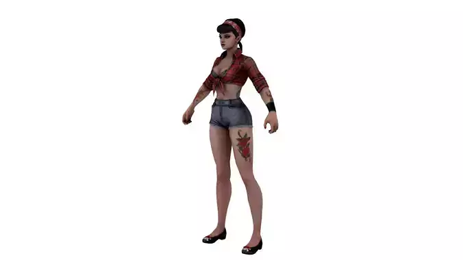 Stylized Female Character  Game Ready 3D Model Low-poly 3D model