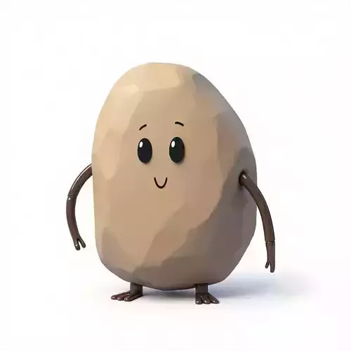 Cute Cartoon Potato Character 3D Model Low-poly 3D model