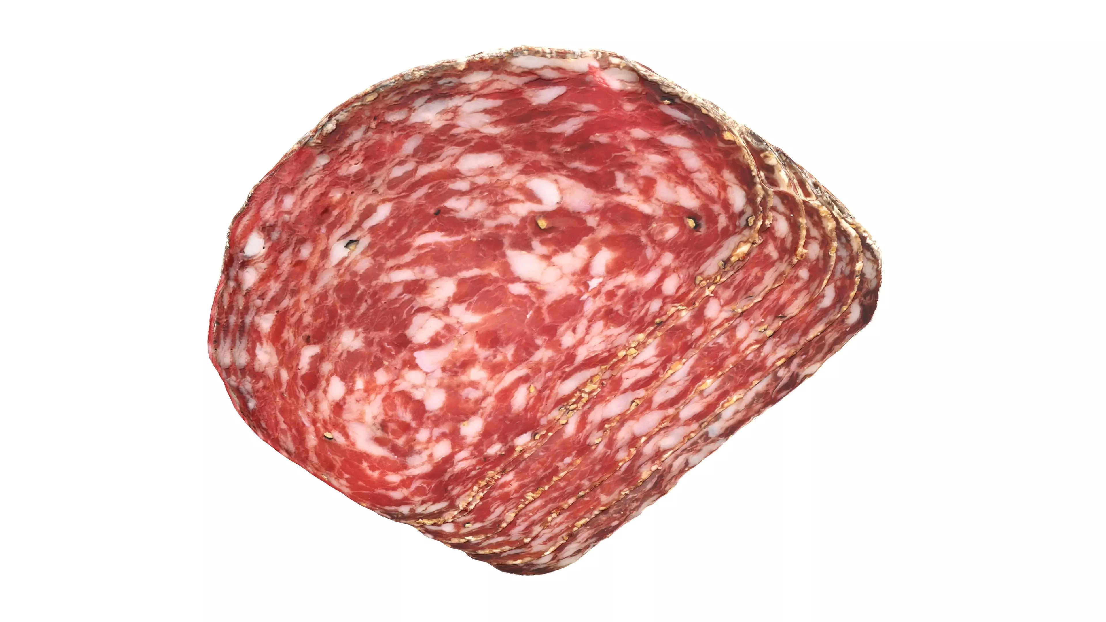 Salami Salchichon sliced in packaging Low-poly 3D model_7