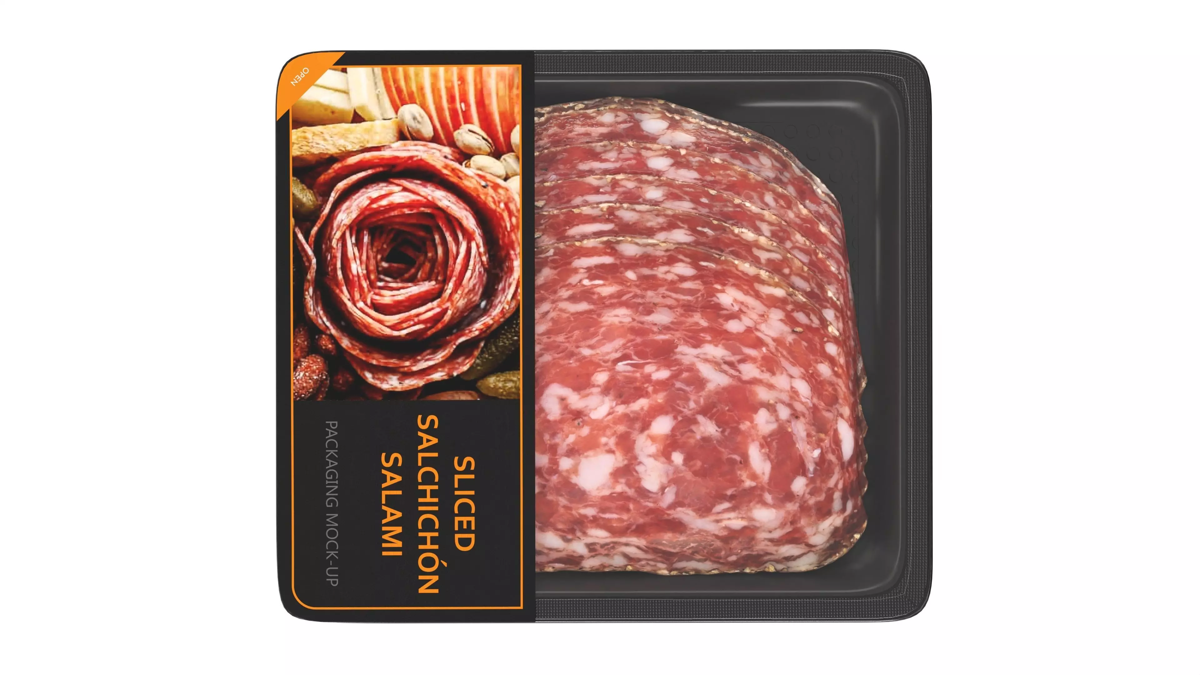 Salami Salchichon sliced in packaging Low-poly 3D model_5