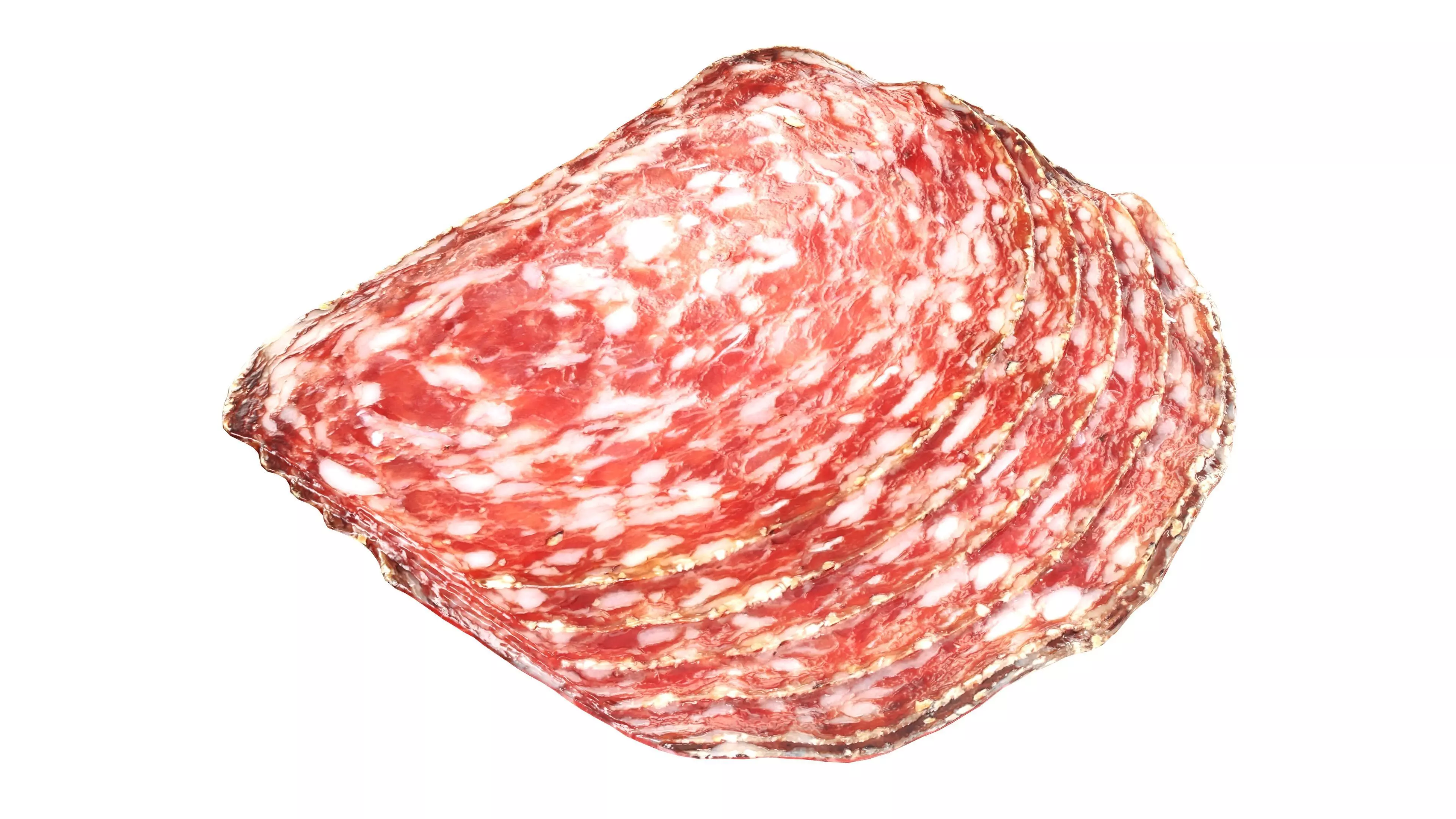 Salami Salchichon sliced in packaging Low-poly 3D model_6