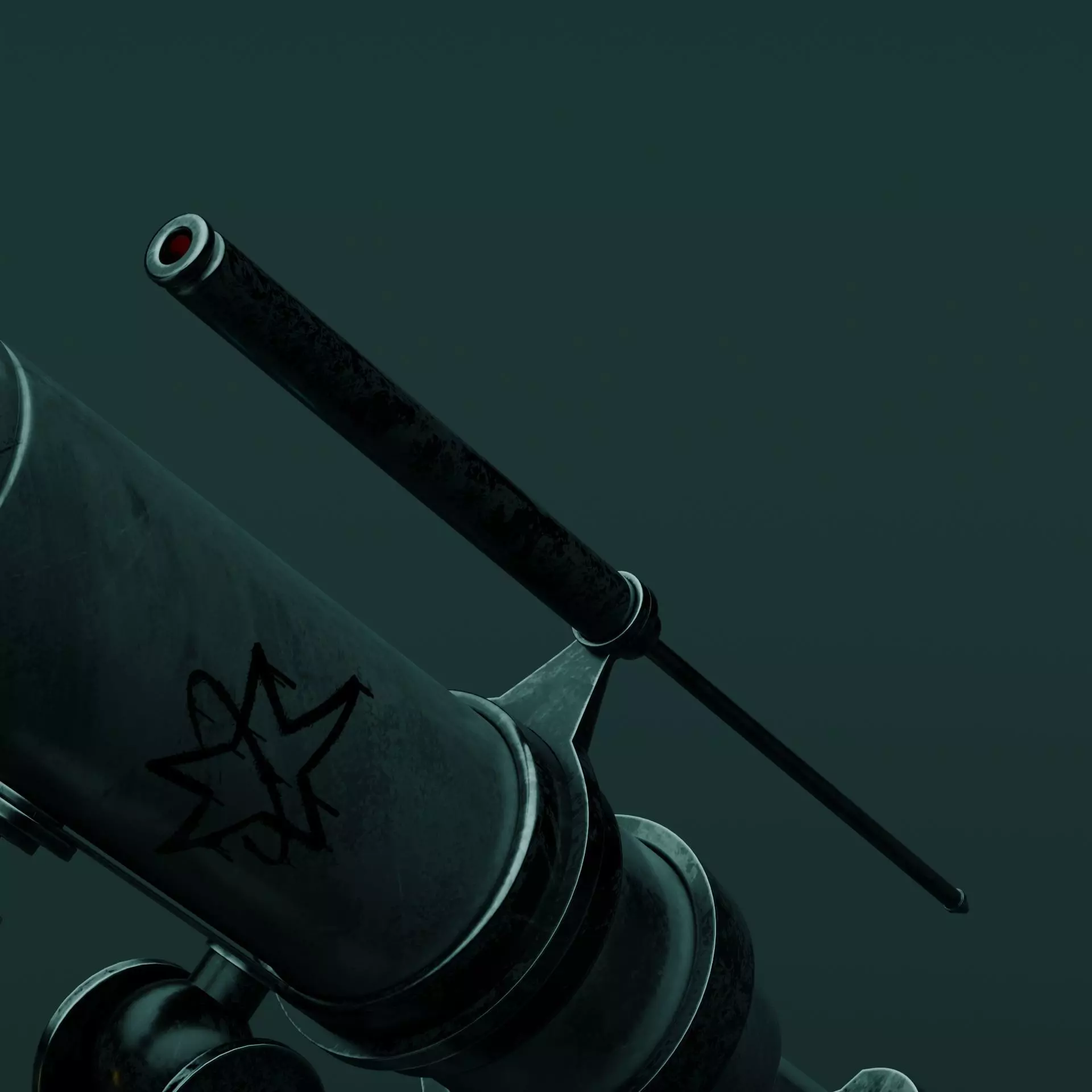 3D Telescope Model with Base and Lamp Realistic Style Low-poly 3D model_12