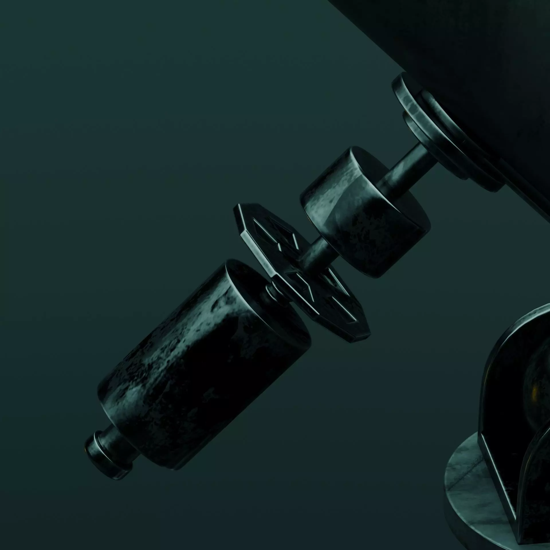 3D Telescope Model with Base and Lamp Realistic Style Low-poly 3D model_3