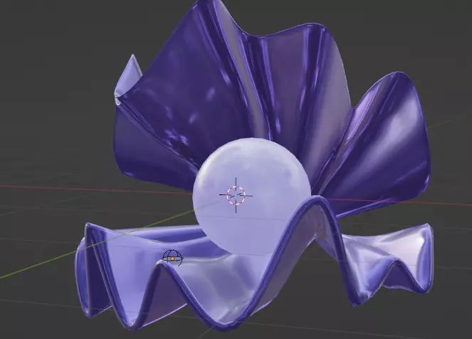 moon pearl oyster Low-poly 3D model_2