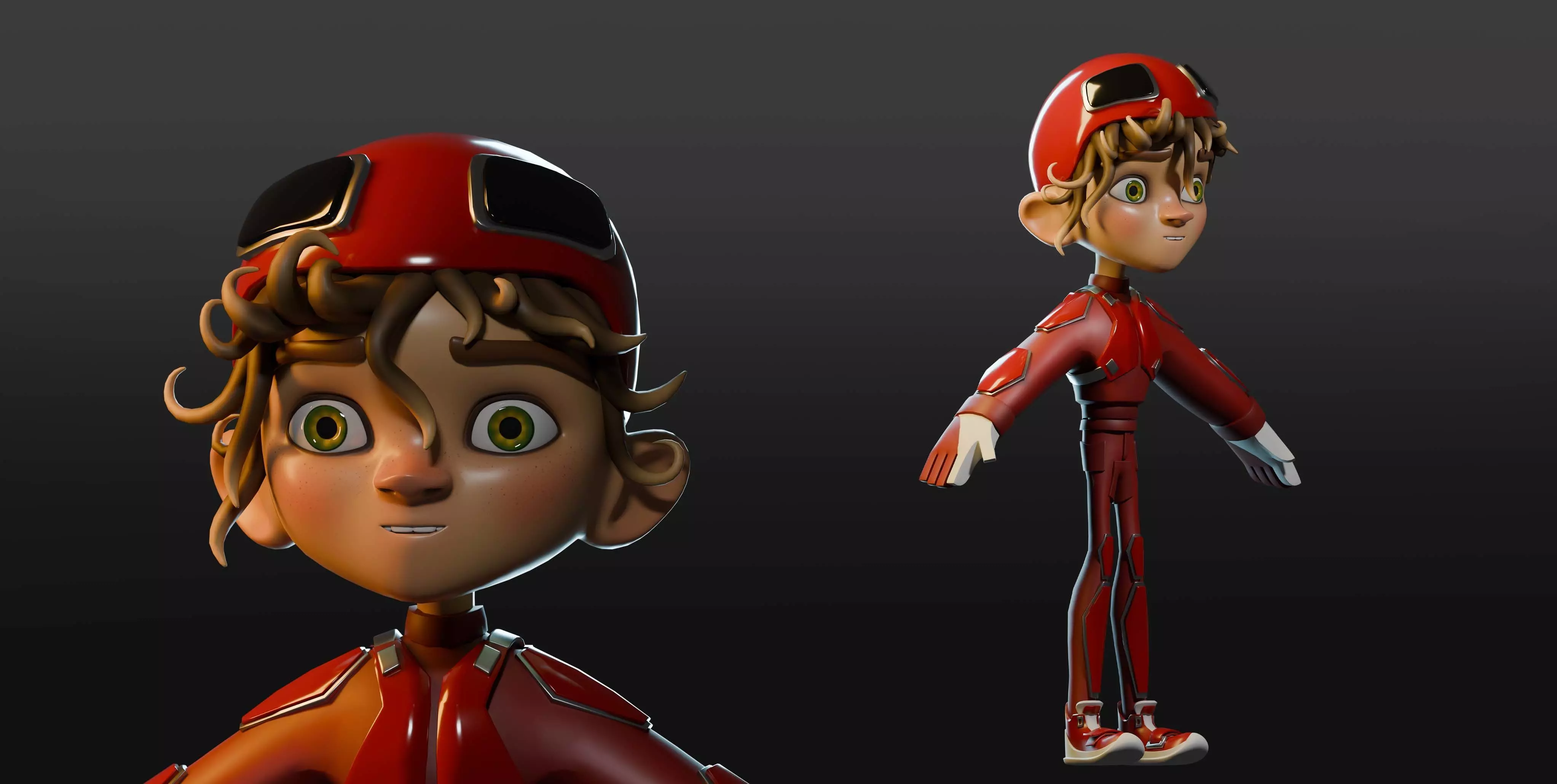 Bright guy Low-poly 3D model