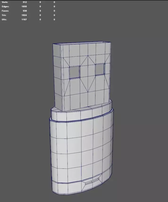 USB Flashdrive Stick Low-poly 3D model_1