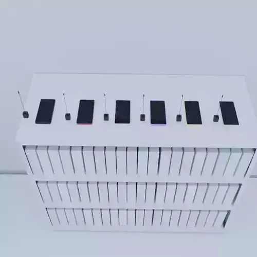 3d model of an iPhone 11 and charger