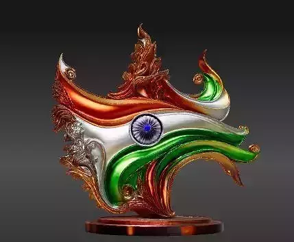 Indian Flag 3D Sculpture Independence Day Special 3D print model