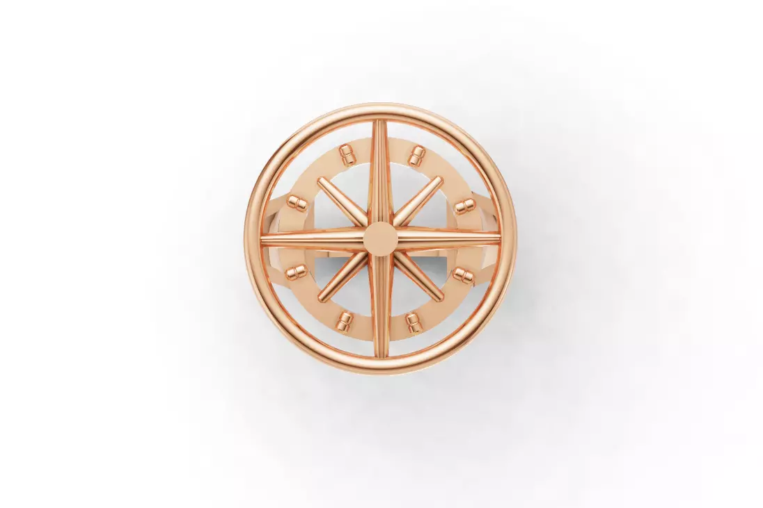 Compass Ring Jewelry Model 3D model_4