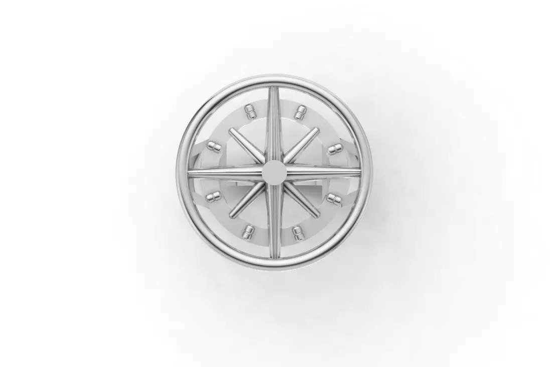 Compass Ring Jewelry Model 3D model_1