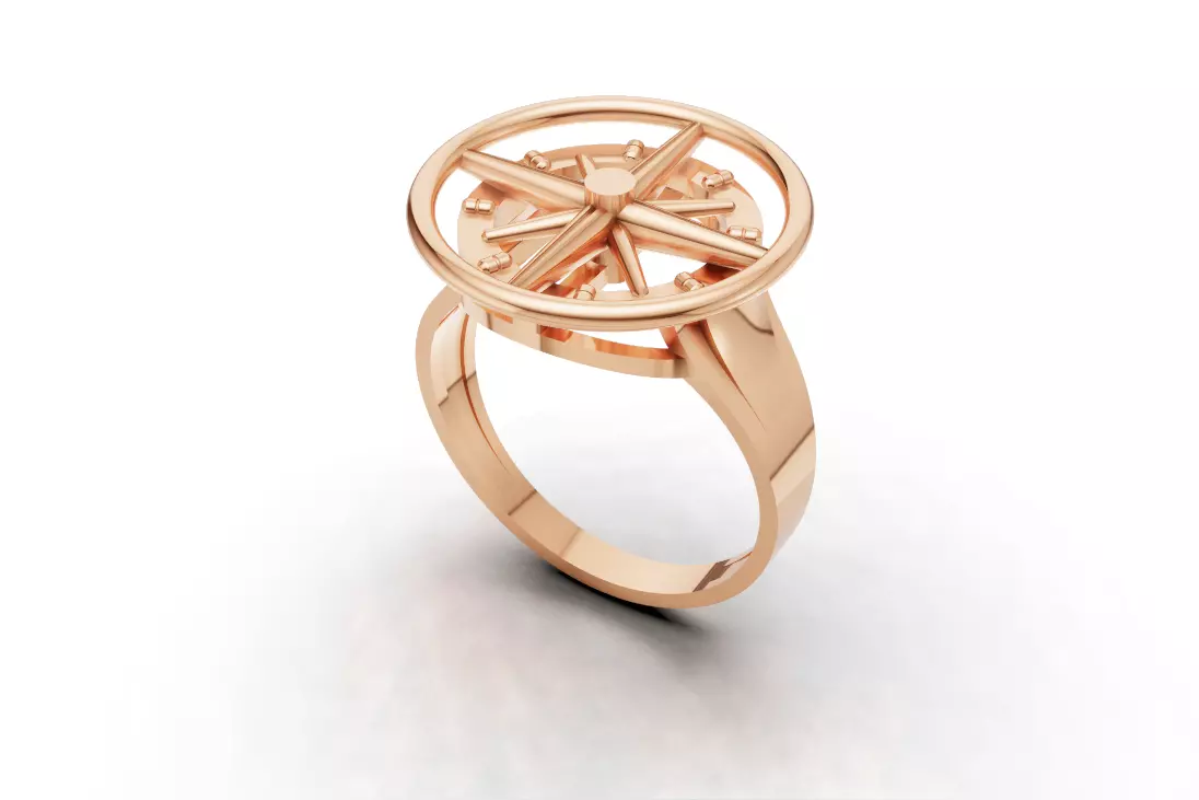 Compass Ring Jewelry Model 3D model_5