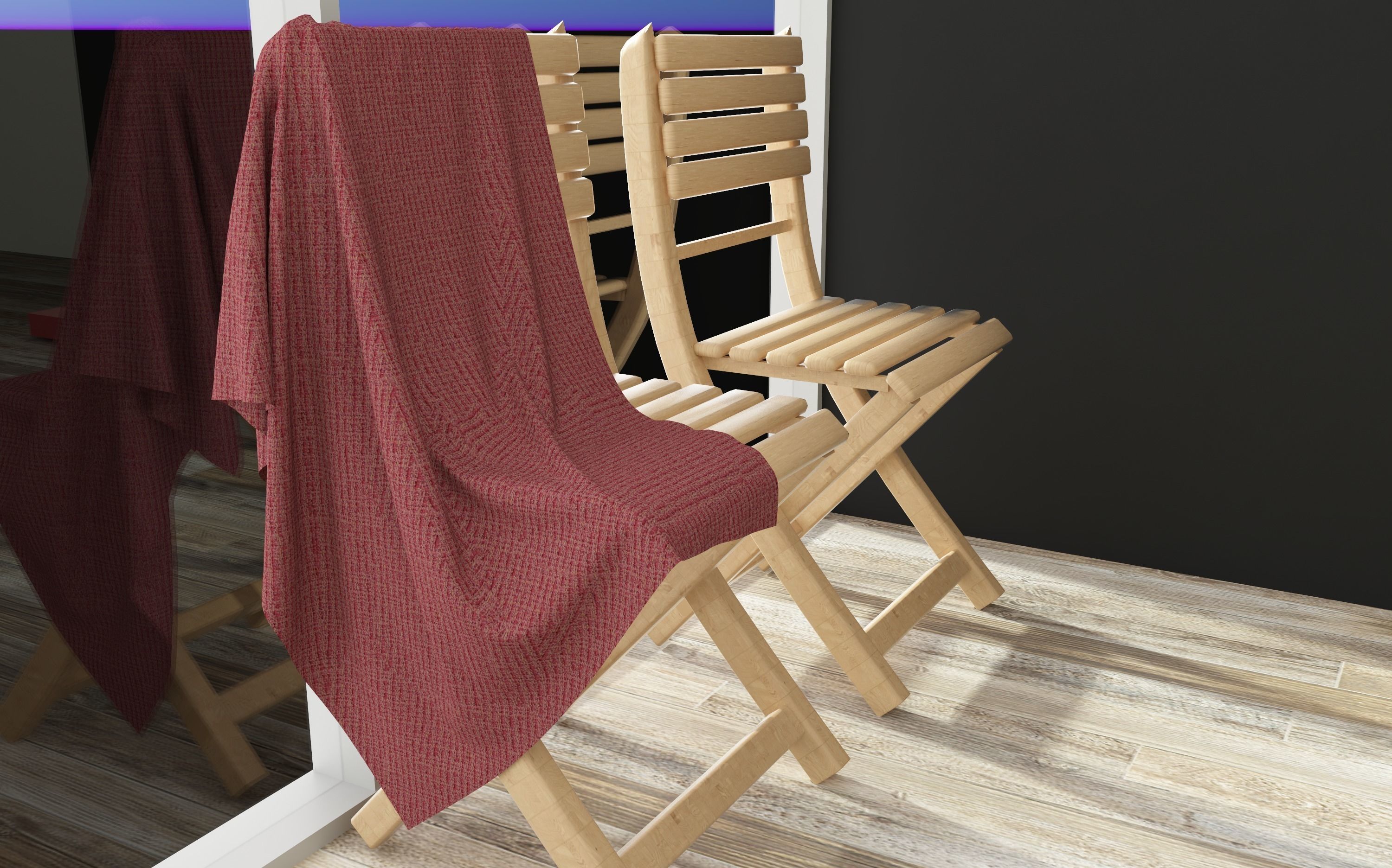 modern bathroom with parquet floor 3D model_3