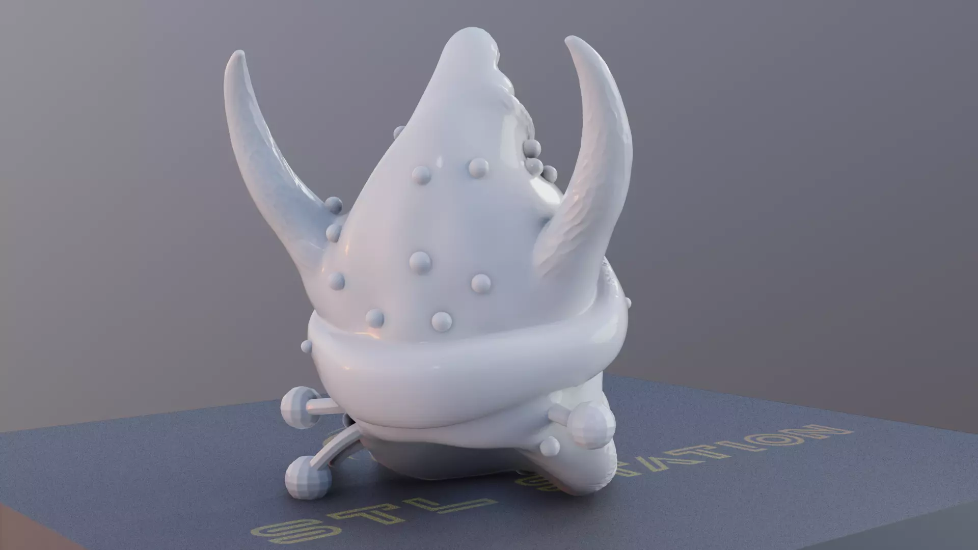 Chomp Claus 3D Printable Monster Head with Christmas Hat 3D print model_3