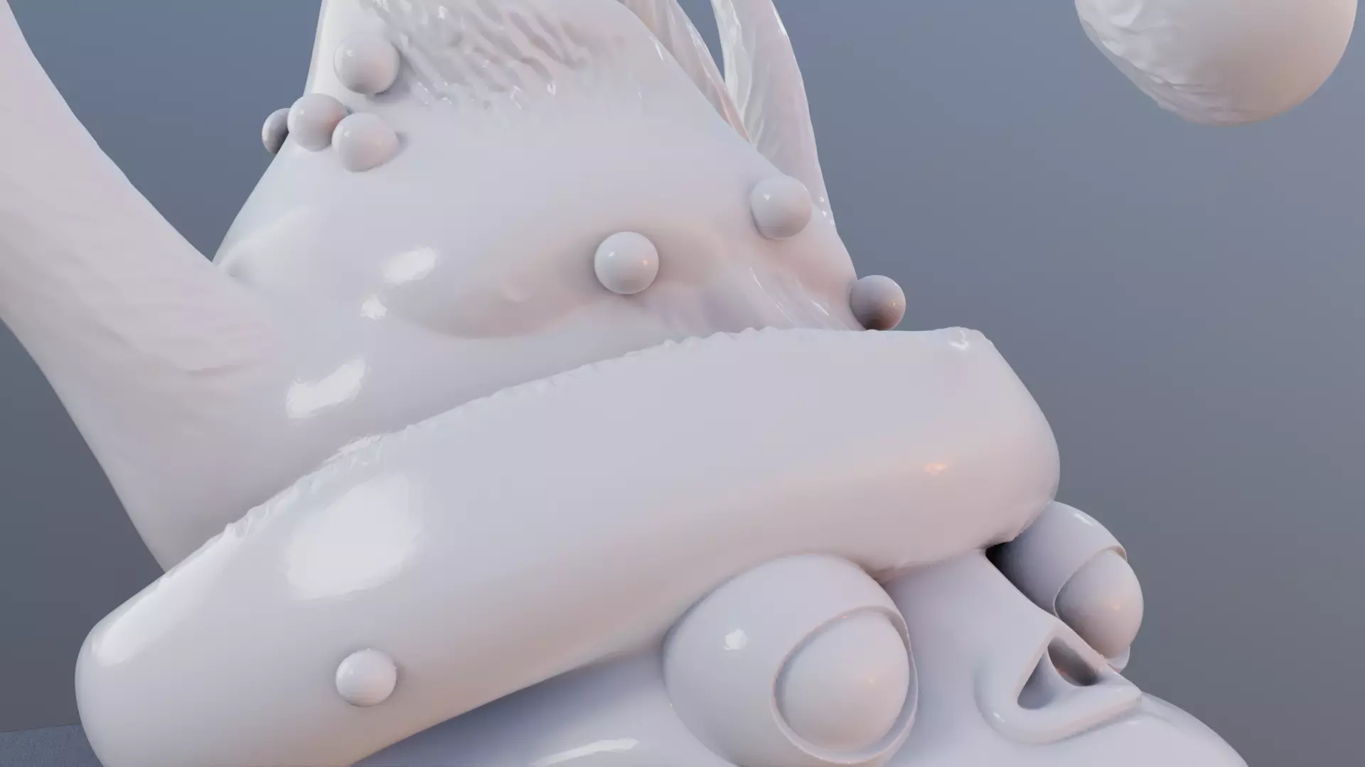 Chomp Claus 3D Printable Monster Head with Christmas Hat 3D print model_6