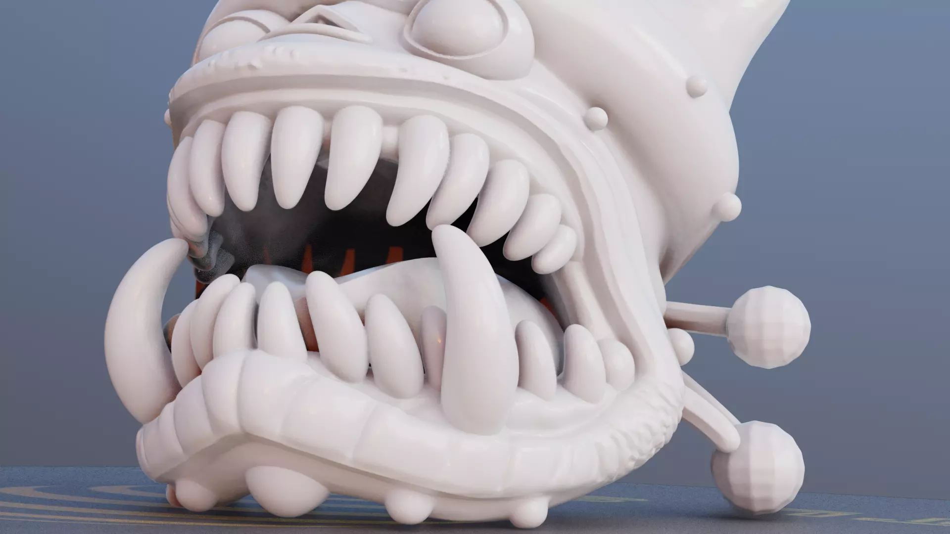 Chomp Claus 3D Printable Monster Head with Christmas Hat 3D print model_7