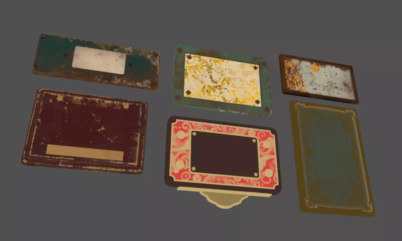 Plate Pack 02 Low-poly 3D model_5