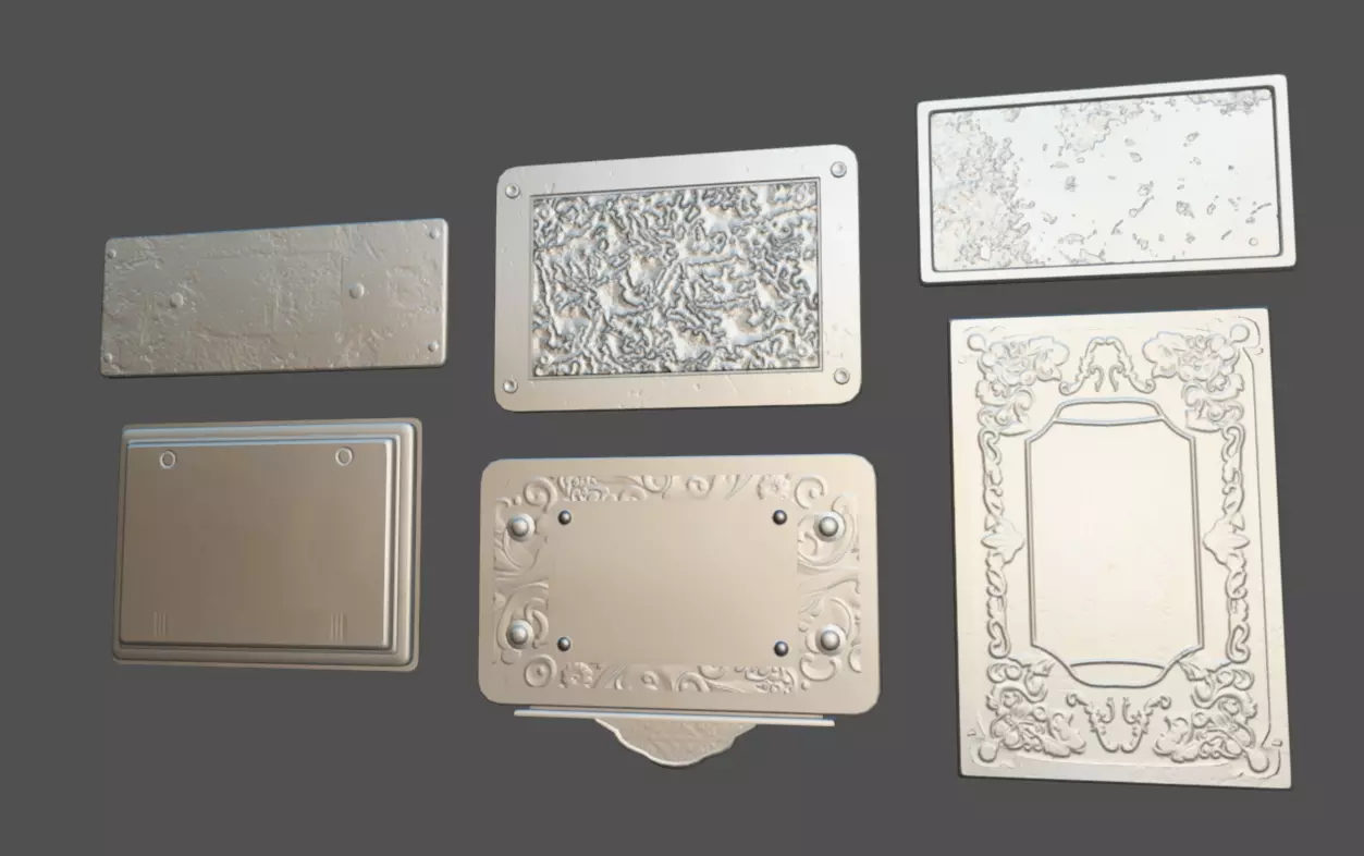 Plate Pack 02 Low-poly 3D model_7