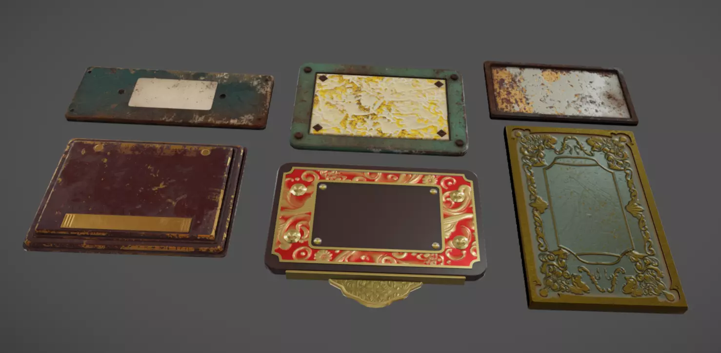 Plate Pack 02 Low-poly 3D model_3