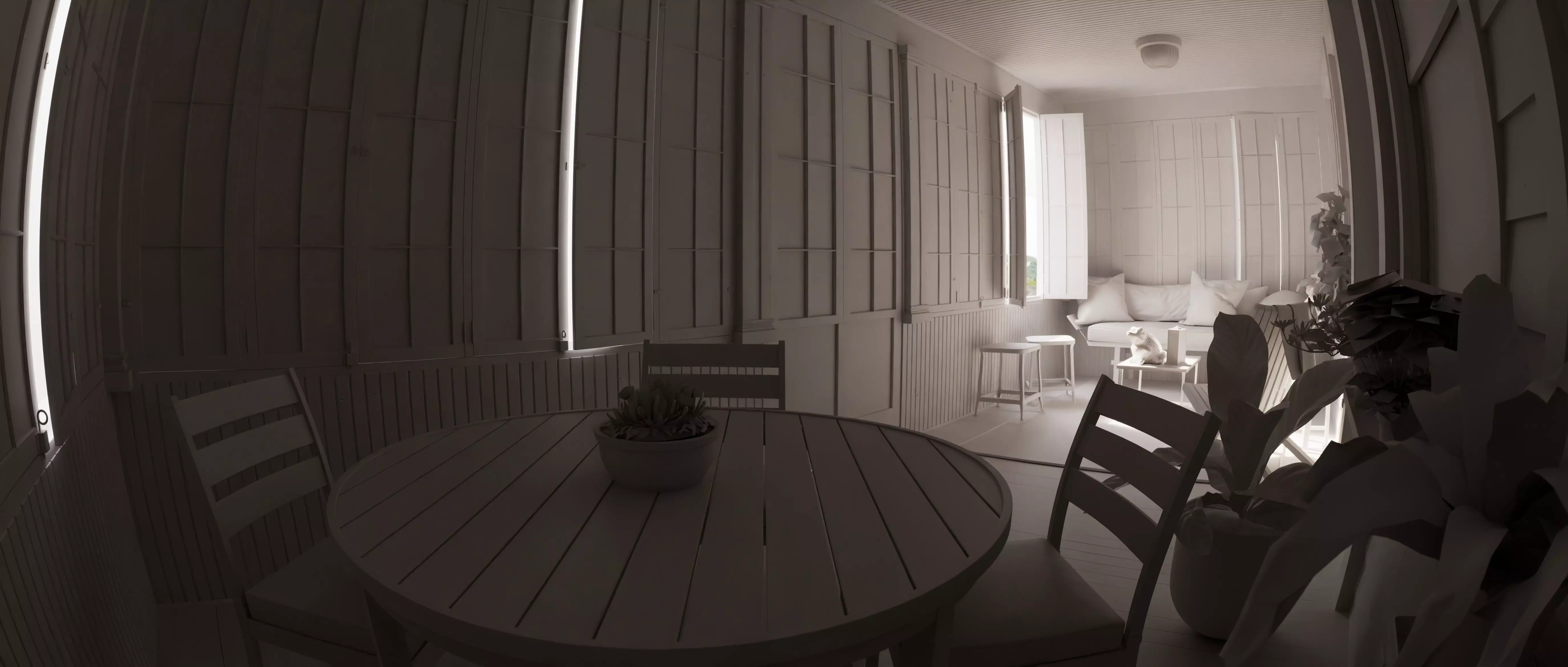 Cozy Enclosed Porch  Day and Evening Versions Free 3D model_19