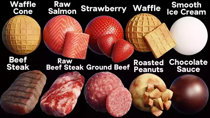 Blender Procedural Food Material Pack 4 3D model 2