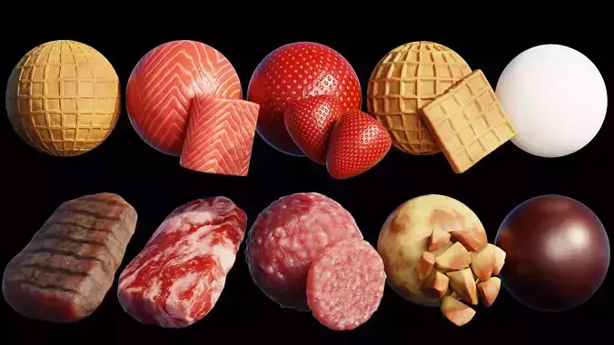 Blender Procedural Food Material Pack 4 3D model 3