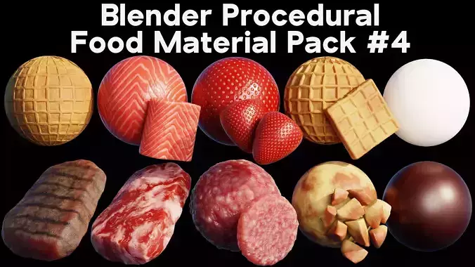 Blender Procedural Food Material Pack 4 3D model