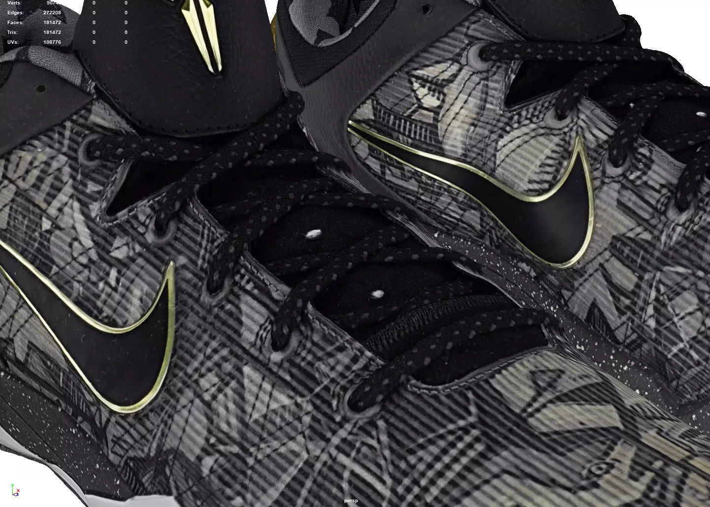 Nike Zoom Kobe 7 Prelude Low-poly 3D model_7