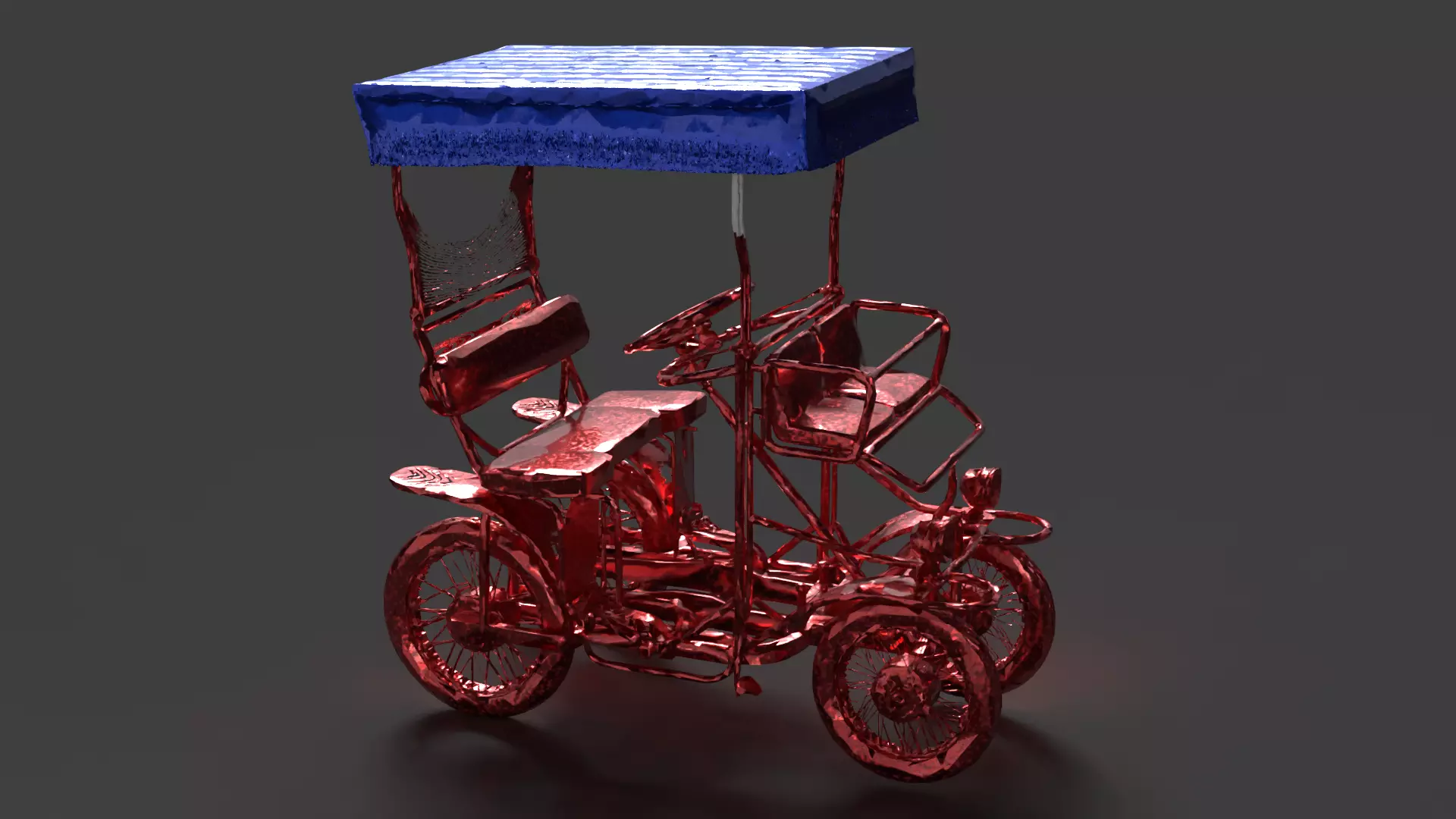 Chinese Surrey bike Low-poly 3D model_5