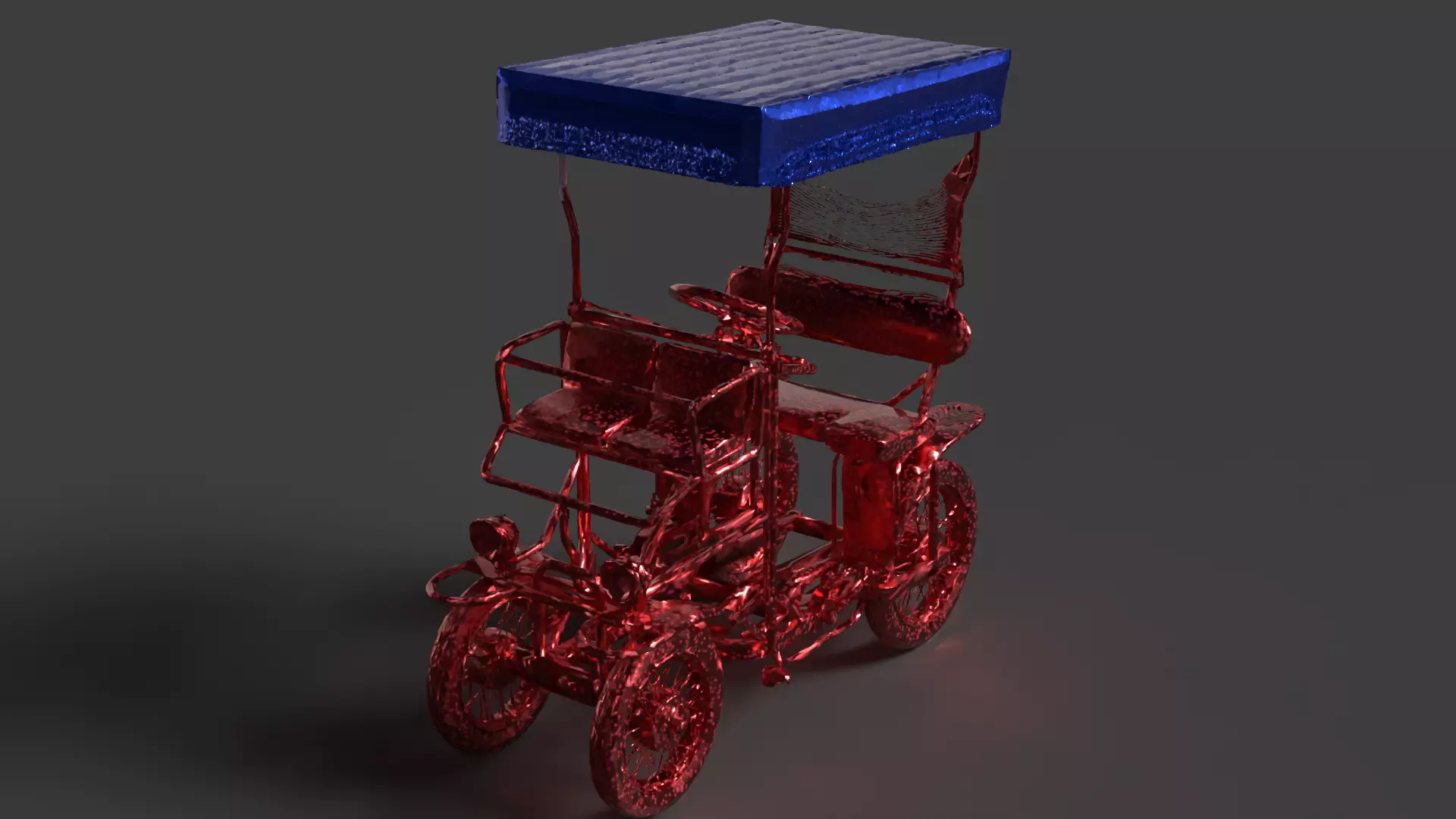 Chinese Surrey bike Low-poly 3D model_3