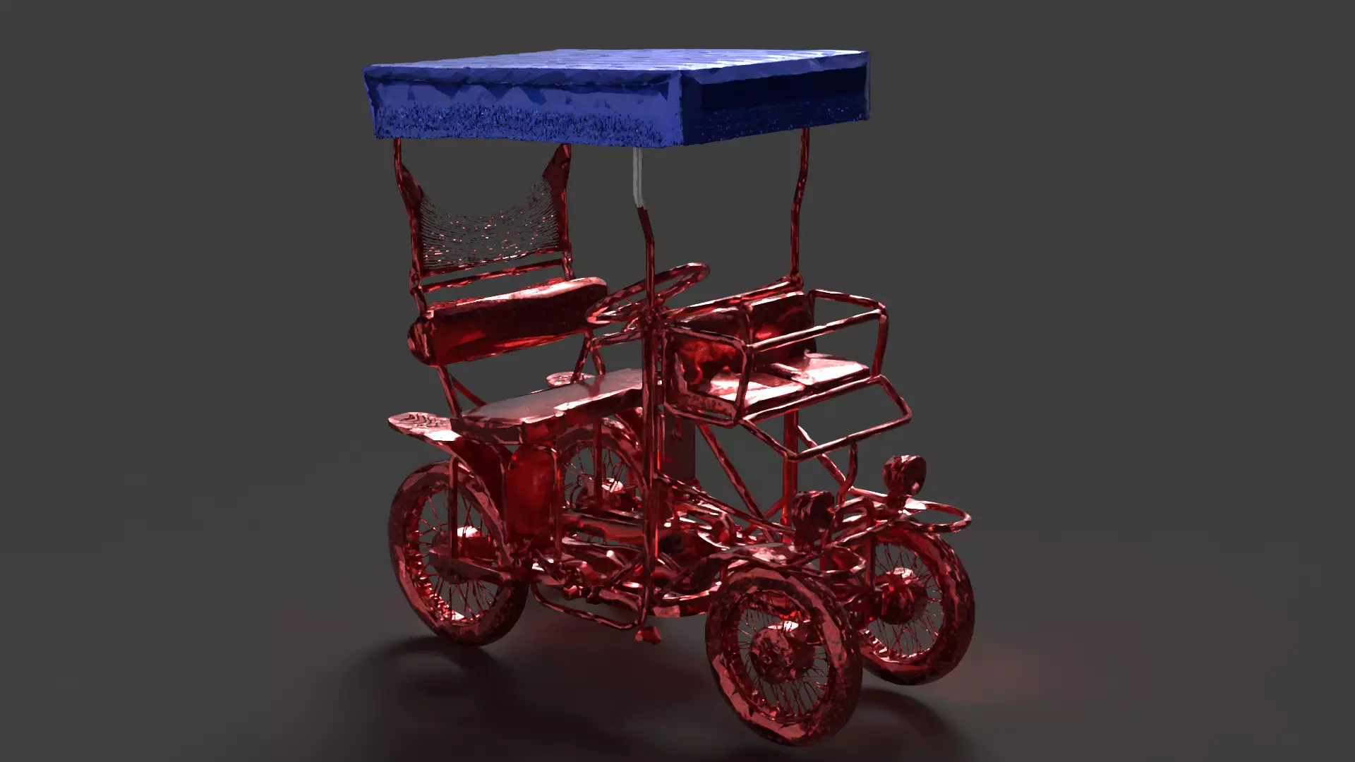 Chinese Surrey bike Low-poly 3D model_4