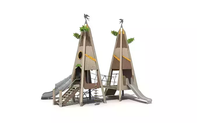 Kids outdoor commercial play structure 3D model 3D model
