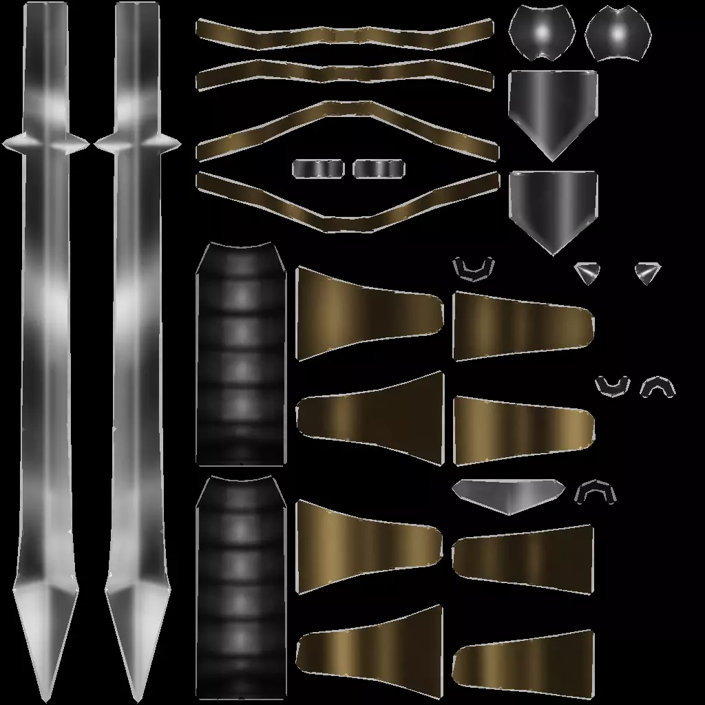 Melee Weapons Pack 4 Low-poly 3D model_16