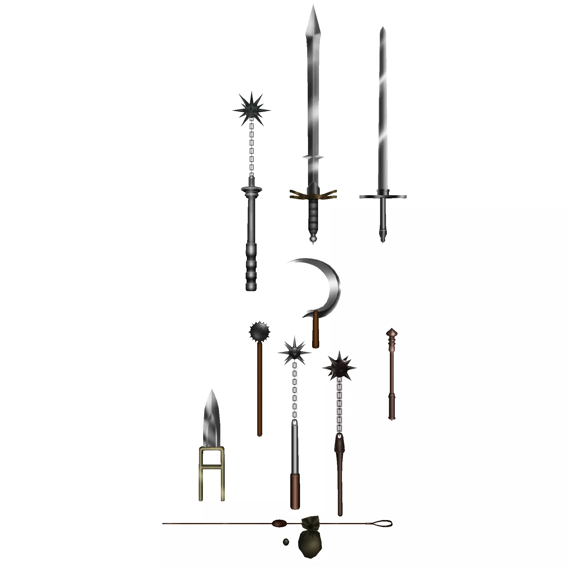 Melee Weapons Pack 4 Low-poly 3D model_0