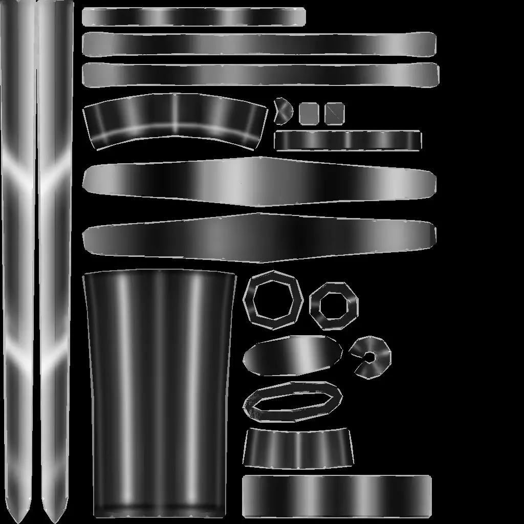 Melee Weapons Pack 4 Low-poly 3D model_12