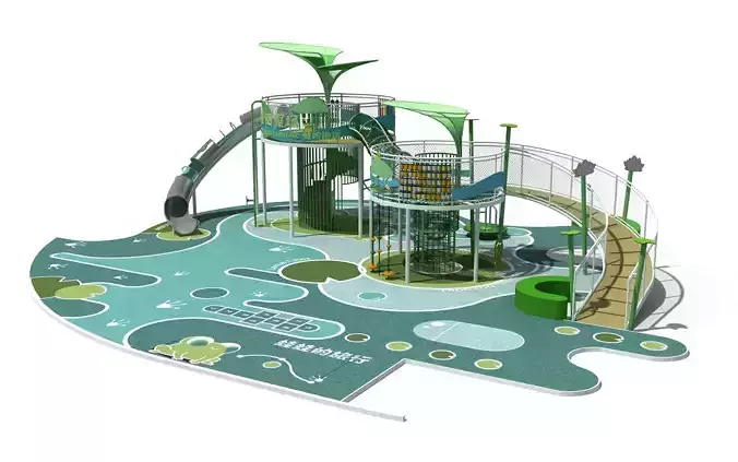 Kids outdoor commercial play structure 3D model
