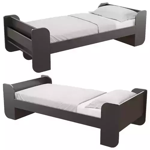 Modern Single Wooden Bed 