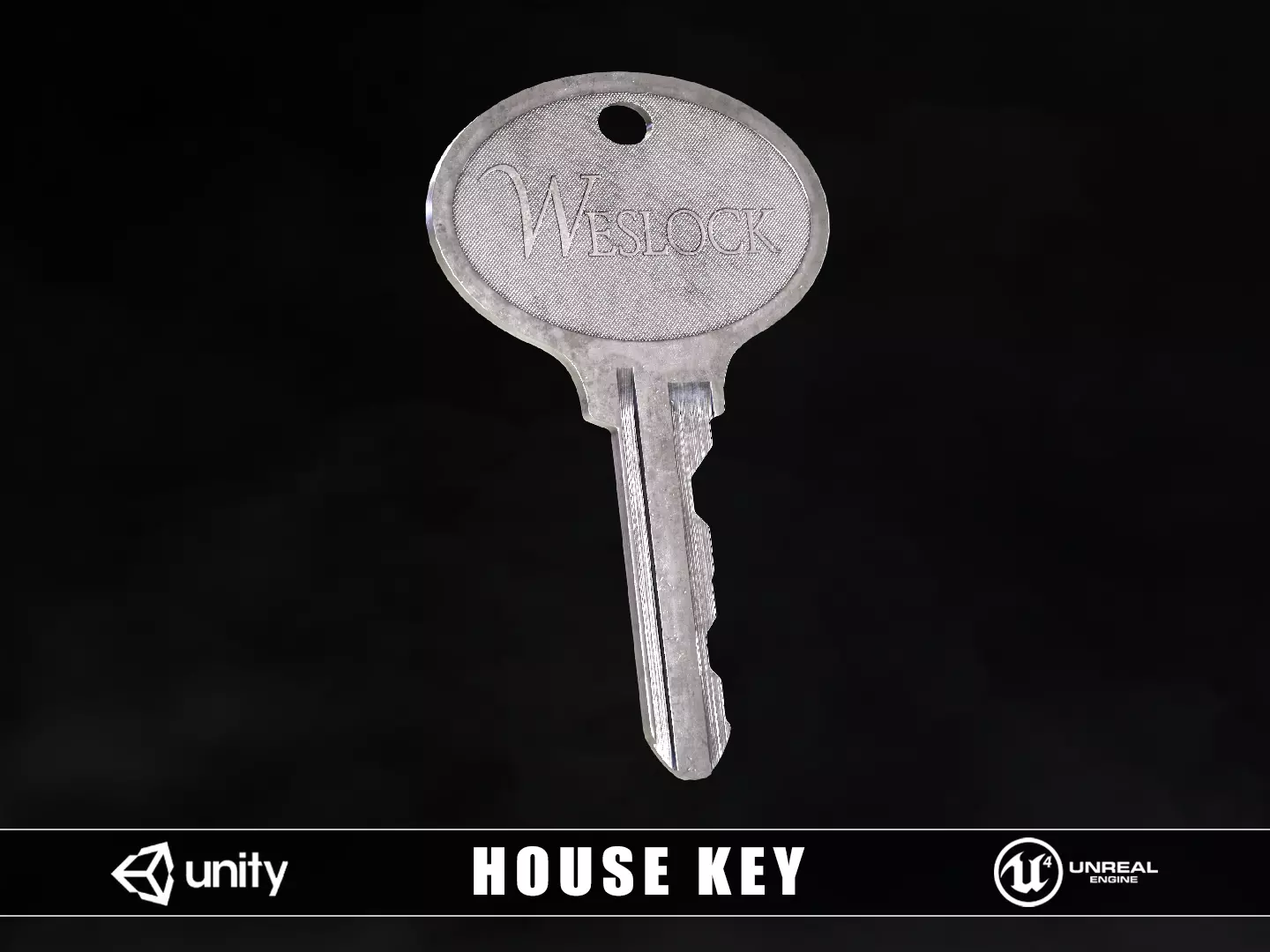 House Key Low-poly 3D model_0
